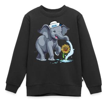 Elephant Elephant Maritime - Kids Premium Organic Sweatshirt - black - Front - AI Model Kid Female (0cm)