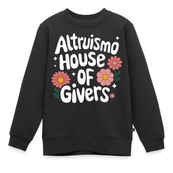 Altruisme Don désintéressé Donner d’école - Sweat Premium enfant bio - noir - Devant - AI Model Kid Female (0cm)