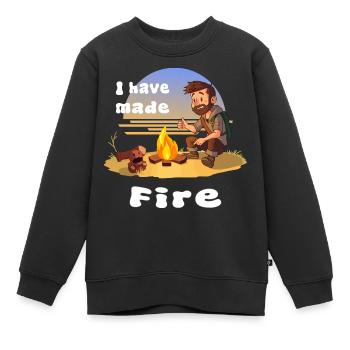 Outdoor-Mann - Kinder Premium Organic Sweatshirt - Schwarz - Vorne - AI Model Kid Female (0cm)