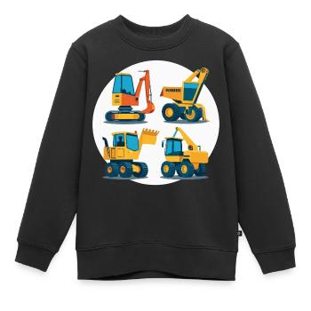 Excavator Dreams – Ma chemise préférée - Sweat Premium enfant bio - noir - Devant - AI Model Kid Female (0cm)
