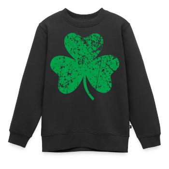 Kleeblatt - Kinder Premium Organic Sweatshirt - Schwarz - Vorne - AI Model Kid Female (0cm)