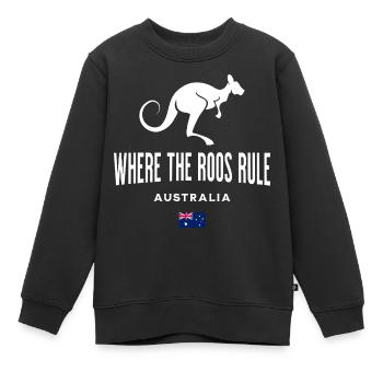 Känguru - Kinder Premium Organic Sweatshirt - Schwarz - Vorne - AI Model Kid Female (0cm)