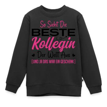 Arbeitskollegin Geschenkidee Beste Kollegin - Kinder Premium Organic Sweatshirt - Schwarz - Vorne - AI Model Kid Female (0cm)