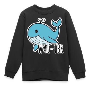 Walter der niedliche Blauwal - Kinder Premium Organic Sweatshirt - Schwarz - Vorne - AI Model Kid Female (0cm)