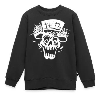 Squelette avec style de ligne de cylindre - Sweat Premium enfant bio - noir - Devant - AI Model Kid Female (0cm)
