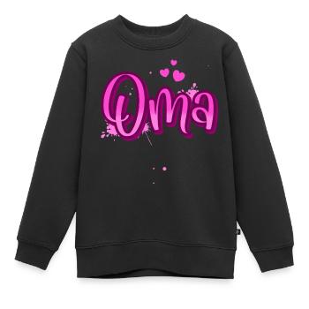 Oma - Kinder Premium Organic Sweatshirt - Schwarz - Vorne - AI Model Kid Female (0cm)