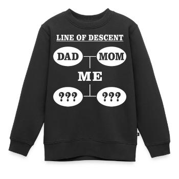 Ligne de descendance Maman Papa Moi Chemise - Sweat Premium enfant bio - noir - Devant - AI Model Kid Female (0cm)