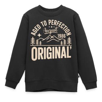 août 1986 – Légende des sommets et montagnes - Sweat Premium enfant bio - noir - Devant - AI Model Kid Female (0cm)