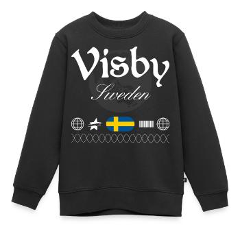 Visby Schweden Streetwear Reise Souvenir - Kinder Premium Organic Sweatshirt - Schwarz - Vorne - AI Model Kid Female (0cm)