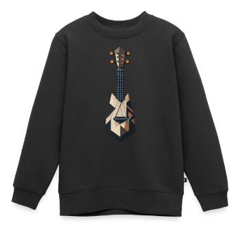 Ukulélé abstrait - Sweat Premium enfant bio - noir - Devant - AI Model Kid Female (0cm)