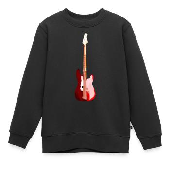 GUITARE BASSE - Sweat Premium enfant bio - noir - Devant - AI Model Kid Female (0cm)