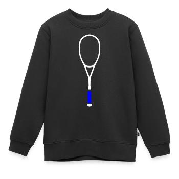 Raquette de squash Tennis Multicolore Blanc Bleu - Sweat Premium enfant bio - noir - Devant - AI Model Kid Female (0cm)