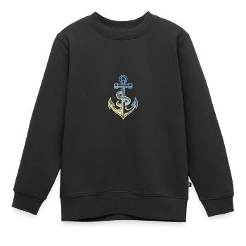 Anker - Kinder Premium Organic Sweatshirt - Schwarz - Vorne - AI Model Kid Female (0cm)