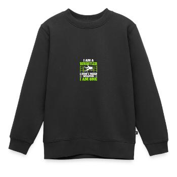 Wrestling Ringer - Kinder Premium Organic Sweatshirt - Schwarz - Vorne - AI Model Kid Female (0cm)