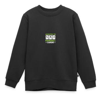 Baseball Card Collector Baseball Card - Sweat Premium enfant bio - noir - Devant - AI Model Kid Female (0cm)
