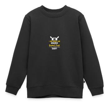 Baseball Card Collector Baseball Card - Sweat Premium enfant bio - noir - Devant - AI Model Kid Female (0cm)