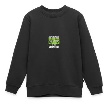 Baseball Card Collector Baseball Card - Sweat Premium enfant bio - noir - Devant - AI Model Kid Female (0cm)