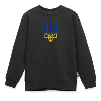 Symbole des armoiries de l’Ukraine Gerfalcon Trident Trident Trident - Sweat Premium enfant bio - noir - Devant - AI Model Kid Female (0cm)