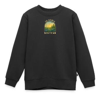 Solar-Punk-Stadt - Kinder Premium Organic Sweatshirt - Schwarz - Vorne - AI Model Kid Female (0cm)