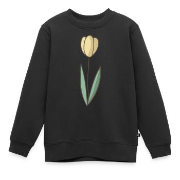 tulipe - Sweat Premium enfant bio - noir - Devant - AI Model Kid Female (0cm)