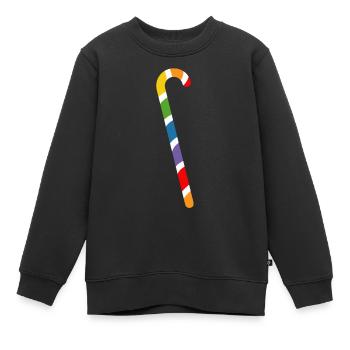 arc-en-ciel canne à sucre lgbtqi queer - Sweat Premium enfant bio - noir - Devant - AI Model Kid Female (0cm)