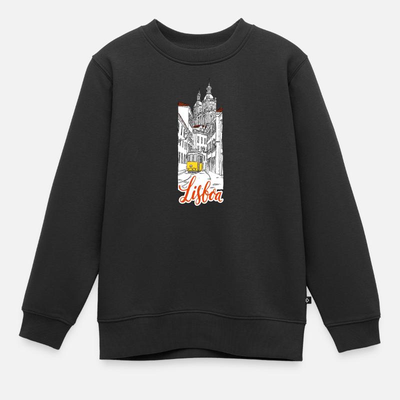 Lisbonne - Sweat Premium enfant bio - noir