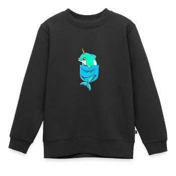 Narwal - Kinder Premium Organic Sweatshirt - Schwarz - Vorne - AI Model Kid Female (0cm)
