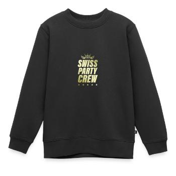 Swiss Party Crew Gold Suisse - Sweat Premium enfant bio - noir - Devant - AI Model Kid Female (0cm)