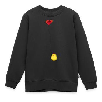 Poulet - Sweat Premium enfant bio - noir - Devant - AI Model Kid Female (0cm)