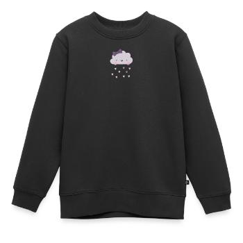 Nuage d’amour - Coeurs - Pluie - Sweat Premium enfant bio - noir - Devant - AI Model Kid Female (0cm)