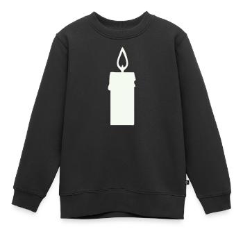 Lichtsilhouette Kerze in Laterne - Kinder Premium Organic Sweatshirt - Schwarz - Vorne - AI Model Kid Female (0cm)