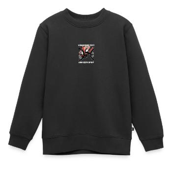 Verbrenne Fett und kein Sprit Eine nachhaltige Art - Kinder Premium Organic Sweatshirt - Schwarz - Vorne - AI Model Kid Female (0cm)