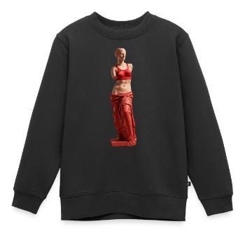 Venus von Milo angezogen - Kinder Premium Organic Sweatshirt - Schwarz - Vorne - AI Model Kid Female (0cm)