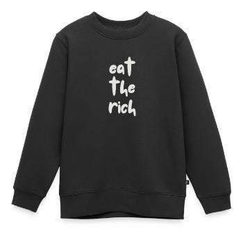 Mangez les riches - Sweat Premium enfant bio - noir - Devant - AI Model Kid Female (0cm)