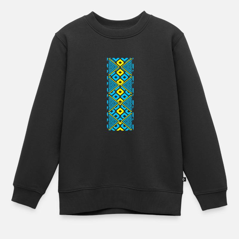 Ukraine Vychivanka - Sweat Premium enfant bio - noir