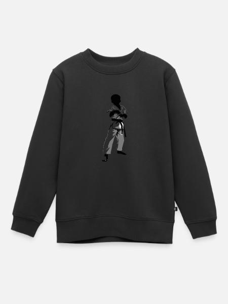 Karaté Enfant Combattant - Arts Martiaux Sports Autocollant - Sweat Premium enfant bio - noir