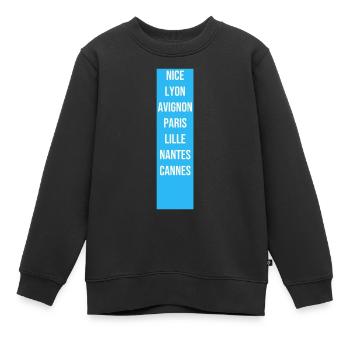 Vielfalt an französischen Städten - Kinder Premium Organic Sweatshirt - Schwarz - Vorne - AI Model Kid Female (0cm)