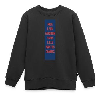 Vielfältige französische Städte - Kinder Premium Organic Sweatshirt - Schwarz - Vorne - AI Model Kid Female (0cm)