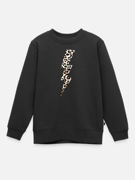 Léopard Flash - Sweat Premium enfant bio - noir