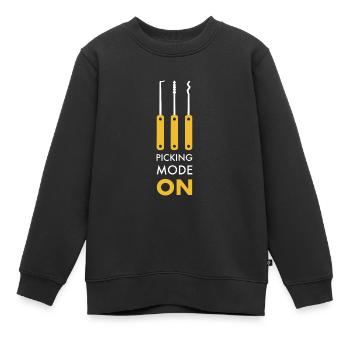 Serrurerie, châteaux artisans - Sweat Premium enfant bio - noir - Devant - AI Model Kid Female (0cm)