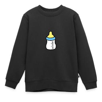 Baby Flasche Kind - Kinder Premium Organic Sweatshirt - Schwarz - Vorne - AI Model Kid Female (0cm)