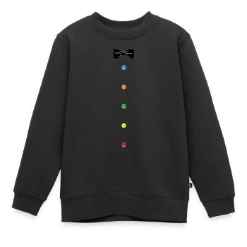 noeud papillon avec bouton vintage - Sweat Premium enfant bio - noir - Devant - AI Model Kid Female (0cm)