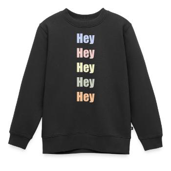 Hey Hey Hey Bonjour - Sweat Premium enfant bio - noir - Devant - AI Model Kid Female (0cm)