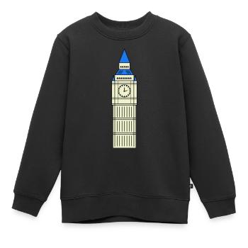 big ben design - Kinder Premium Organic Sweatshirt - Schwarz - Vorne - AI Model Kid Female (0cm)
