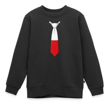 Cravate Pologne – Conception du drapeau - Sweat Premium enfant bio - noir - Devant - AI Model Kid Female (0cm)