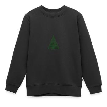 vert sapin - Sweat Premium enfant bio - noir - Devant - AI Model Kid Female (0cm)
