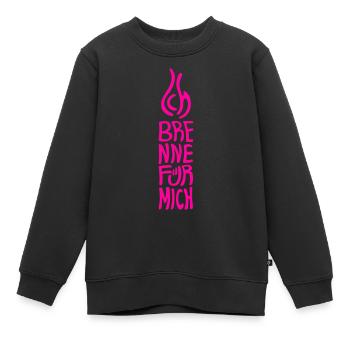 Ich brenne fuer mich - Kinder Premium Organic Sweatshirt - Schwarz - Vorne - AI Model Kid Female (0cm)