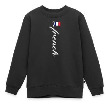 Frankreich - Kinder Premium Organic Sweatshirt - Schwarz - Vorne - AI Model Kid Female (0cm)