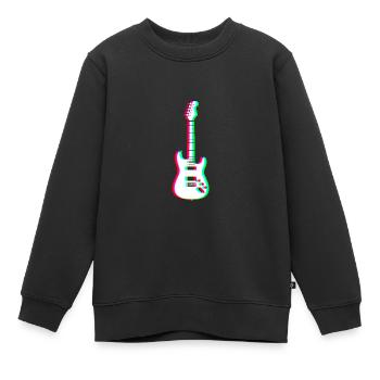 EDM - Electric Guitar - Glitch Rave Style - Kids Premium Organic Sweatshirt - black - Front - AI Model Kid Female (0cm)