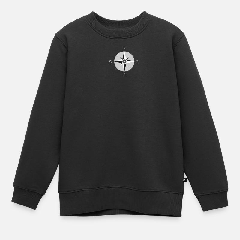 Boussole - Sweat Premium enfant bio - noir
